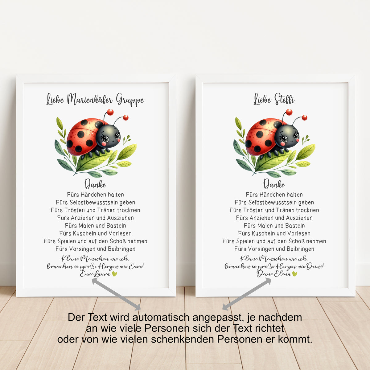 Abschiedsgeschenk Danke Kita Erzieherin Kindergarten Marienkäfer