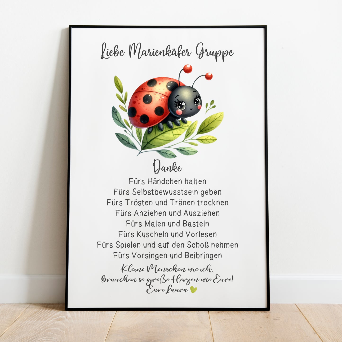 Abschiedsgeschenk Danke Kita Erzieherin Kindergarten Marienkäfer