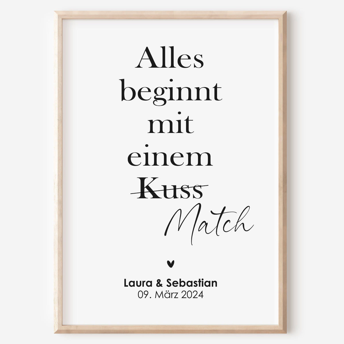 Pärchen Poster Match Personalisiert Hochzeit Hochzeitstag Verlobung Heirat Hochzeitspaar