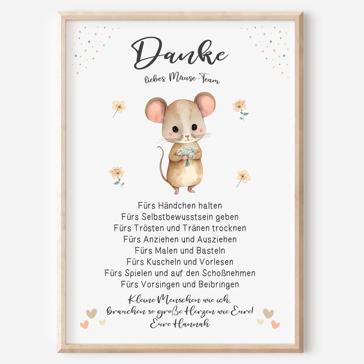 Abschiedsgeschenk Danke Kita Erzieherin Kindergarten Maus