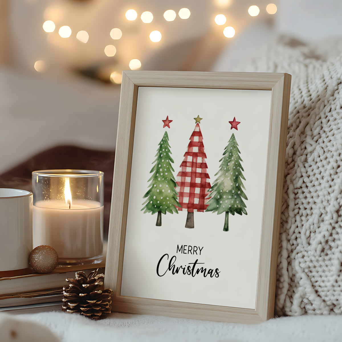 Poster Weihnachten Weihnachtsbaum Weihnachtsdeko Weihnachtsgeschenk Tannenbaum Aquarell