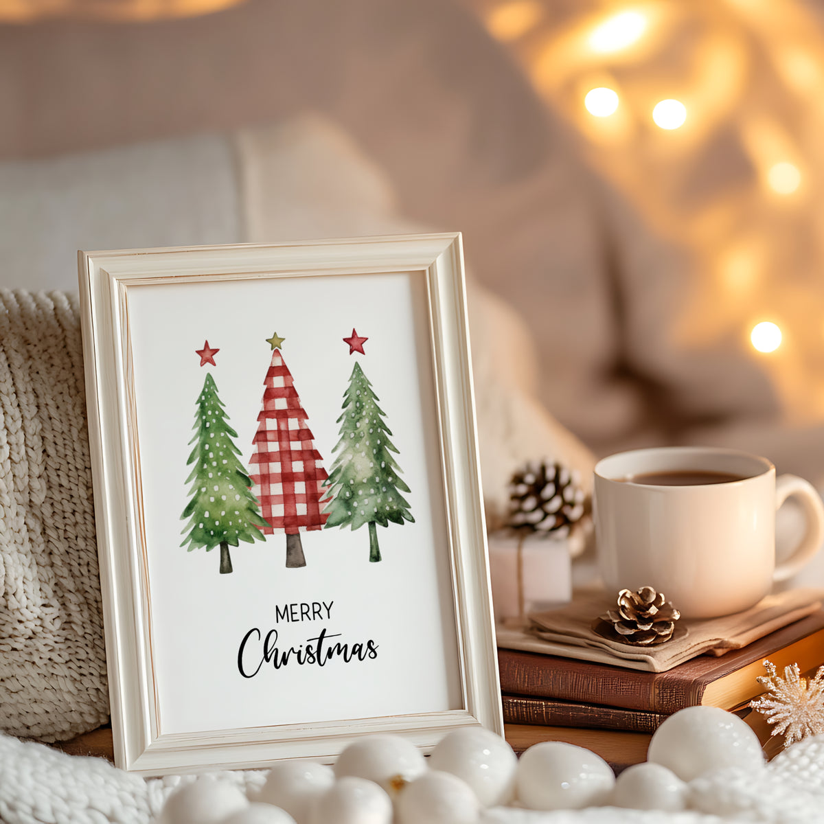 Poster Weihnachten Weihnachtsbaum Weihnachtsdeko Weihnachtsgeschenk Tannenbaum Aquarell
