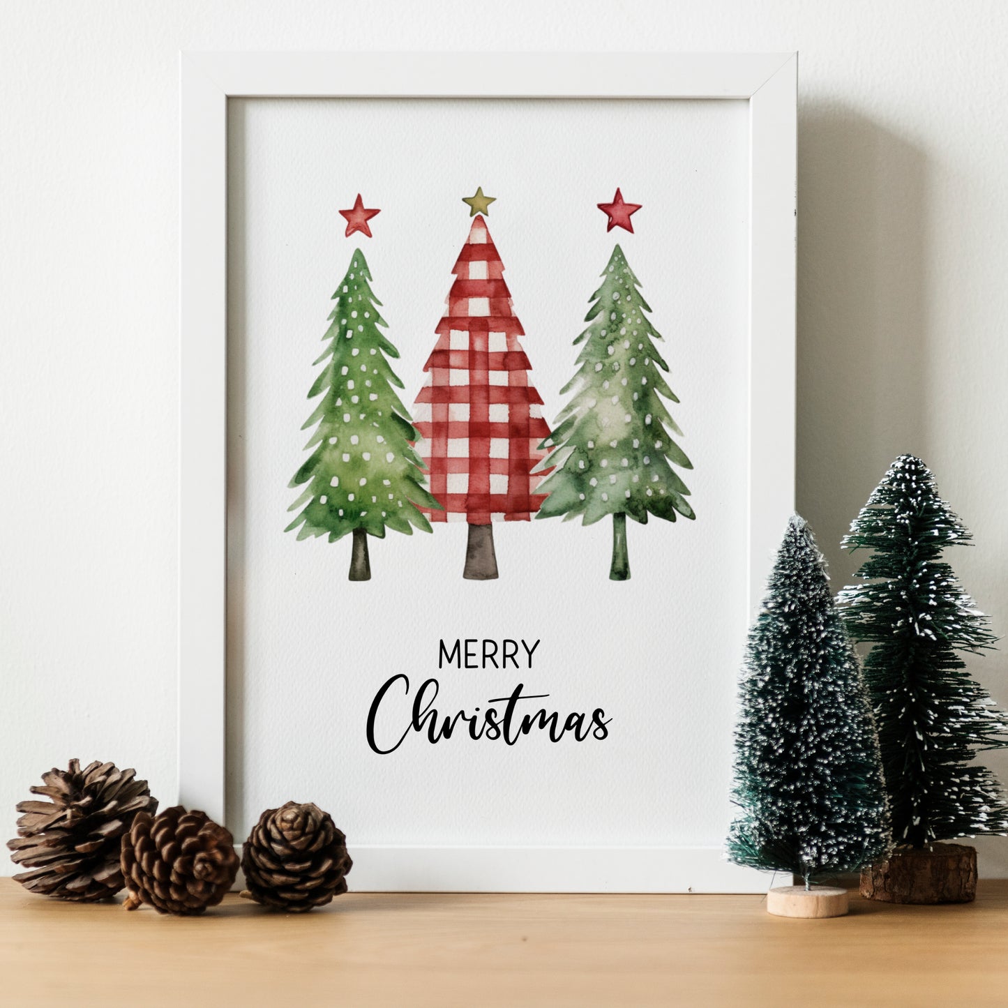 Poster Weihnachten Weihnachtsbaum Weihnachtsdeko Weihnachtsgeschenk Tannenbaum Aquarell
