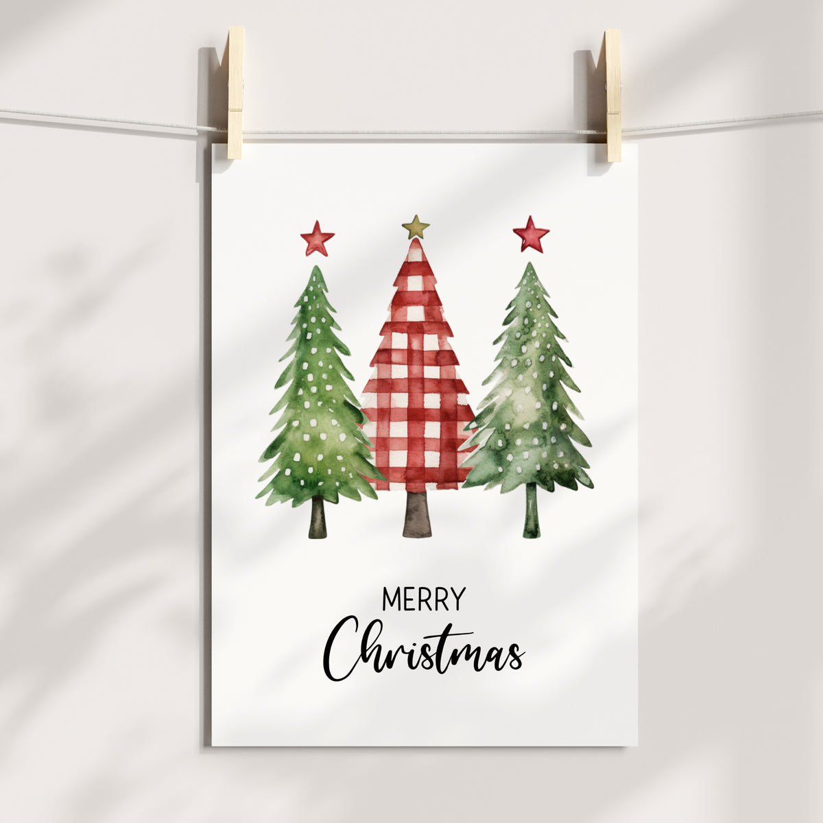 Poster Weihnachten Weihnachtsbaum Weihnachtsdeko Weihnachtsgeschenk Tannenbaum Aquarell