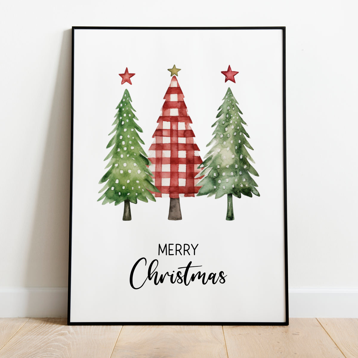 Poster Weihnachten Weihnachtsbaum Weihnachtsdeko Weihnachtsgeschenk Tannenbaum Aquarell