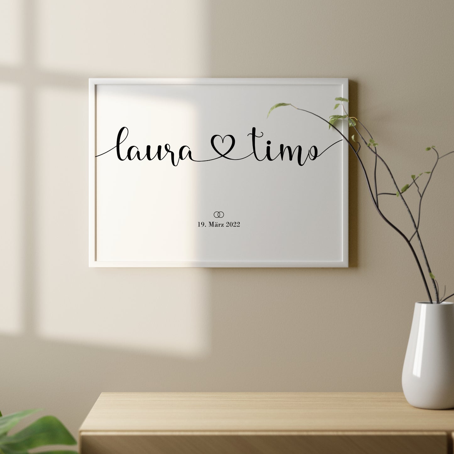 Pärchen Poster Namen Personalisiert Hochzeit Beziehung Verlobung Heirat Hochzeitspaar