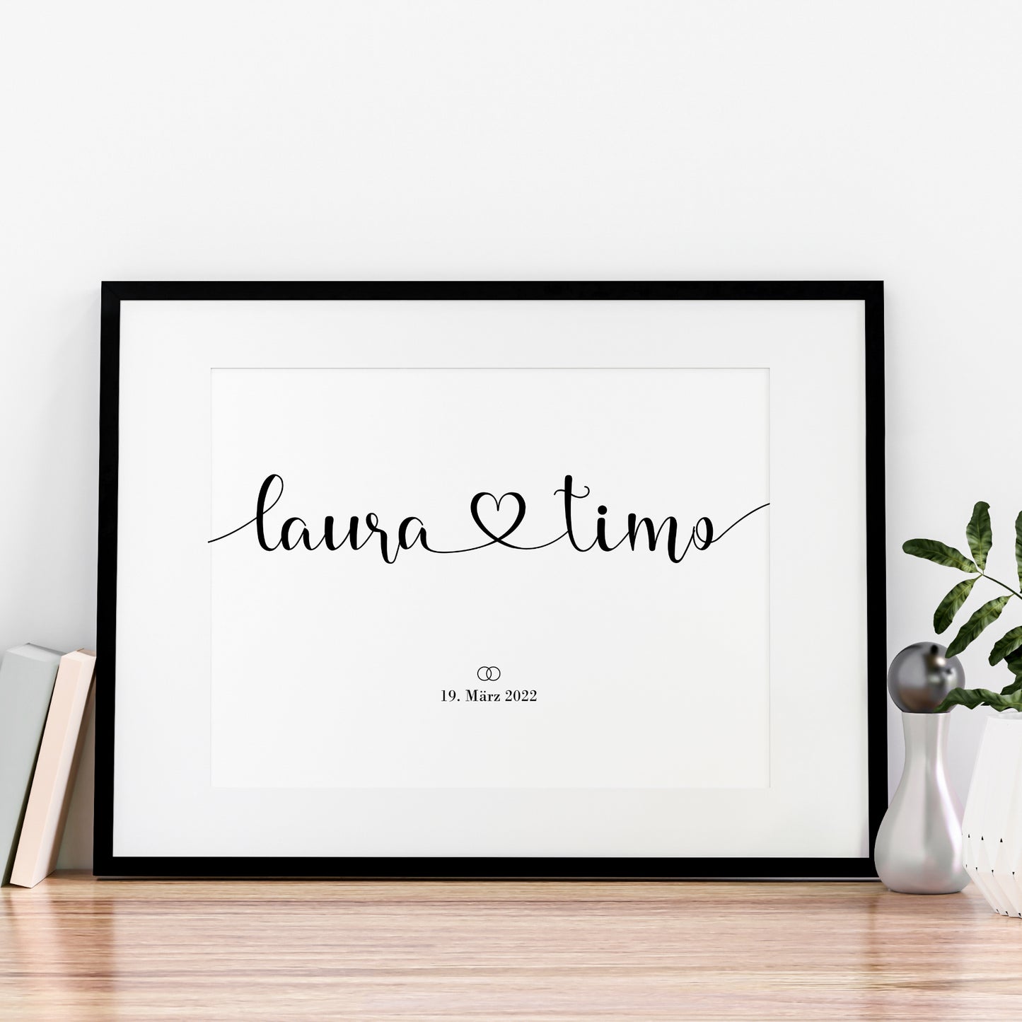 Pärchen Poster Namen Personalisiert Hochzeit Beziehung Verlobung Heirat Hochzeitspaar