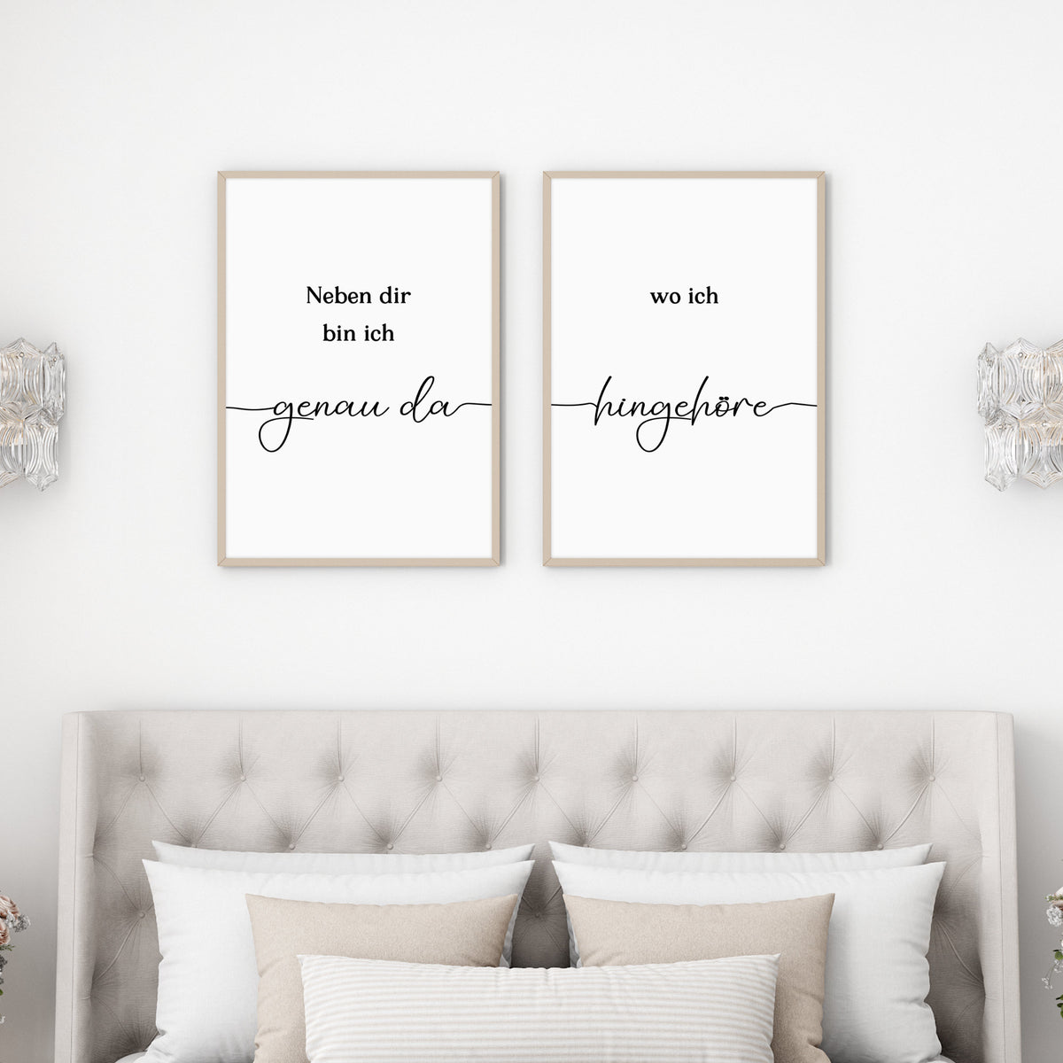 Pärchen Poster 2er Set Neben dir Hochzeit Beziehung Verlobung Heirat Hochzeitspaar