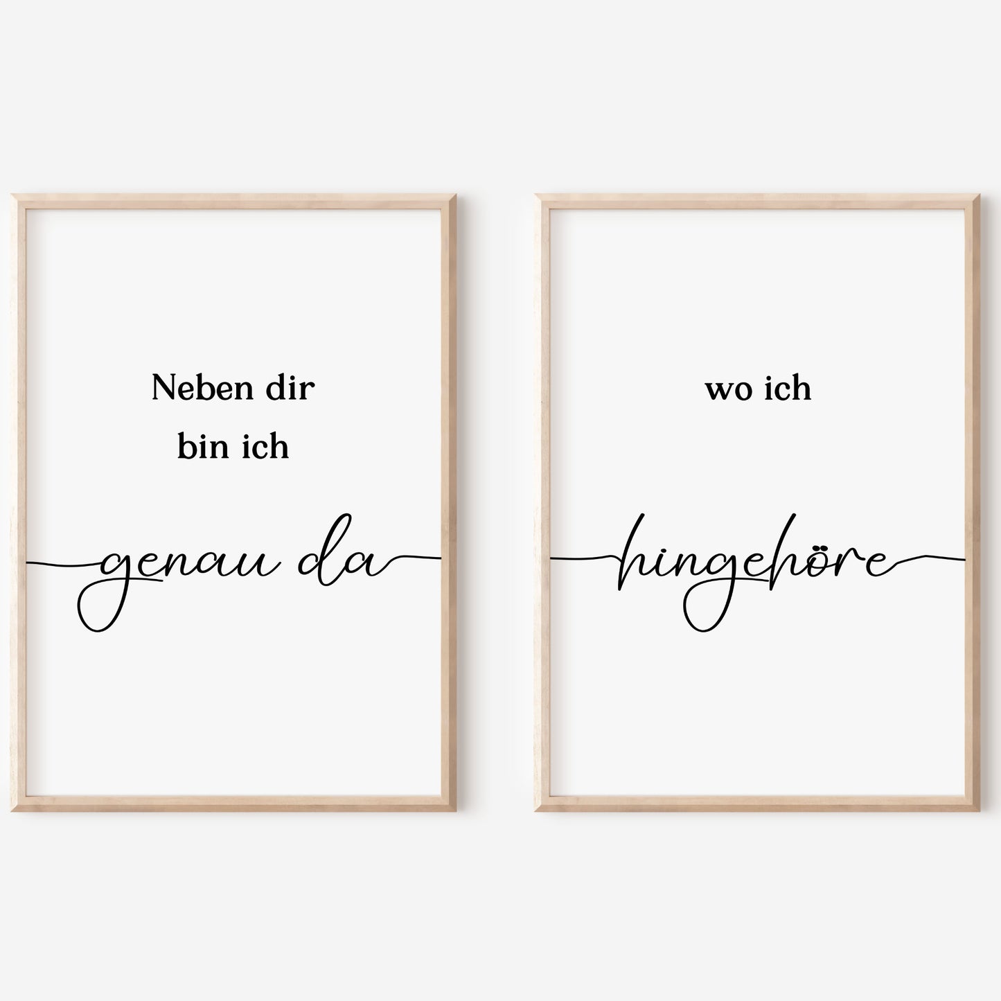 Pärchen Poster 2er Set Neben dir Hochzeit Beziehung Verlobung Heirat Hochzeitspaar