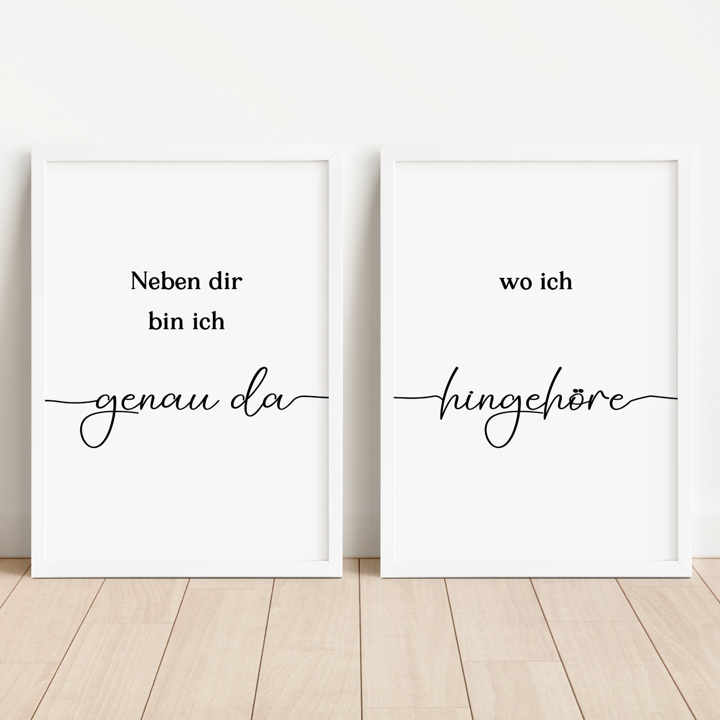 Pärchen Poster 2er Set Neben dir Hochzeit Beziehung Verlobung Heirat Hochzeitspaar