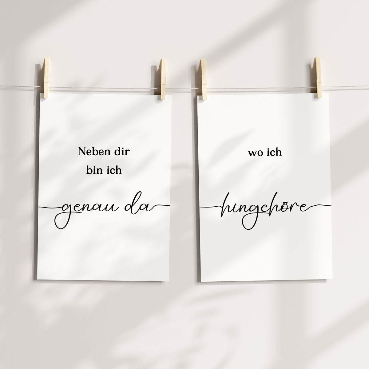 Pärchen Poster 2er Set Neben dir Hochzeit Beziehung Verlobung Heirat Hochzeitspaar