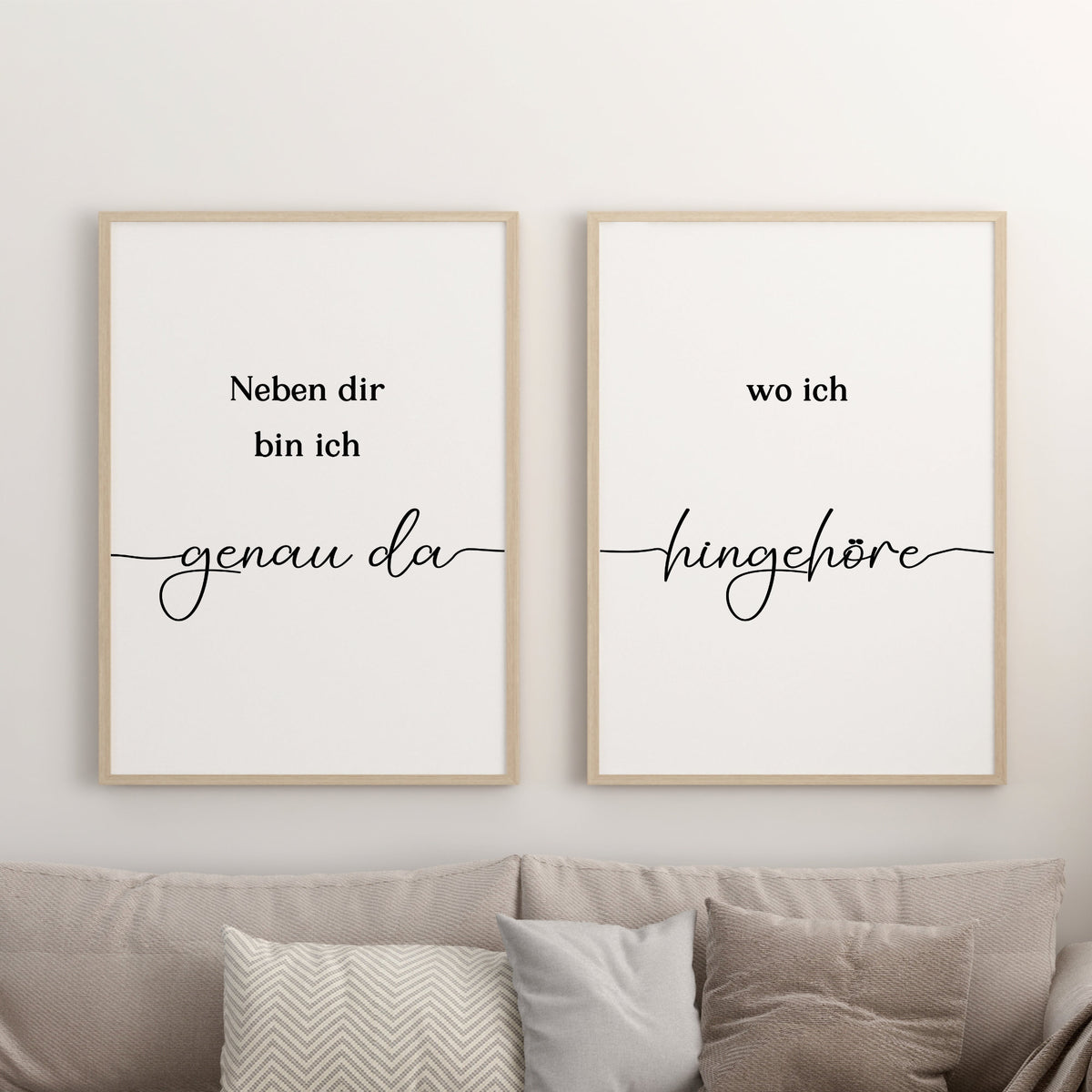 Pärchen Poster 2er Set Neben dir Hochzeit Beziehung Verlobung Heirat Hochzeitspaar