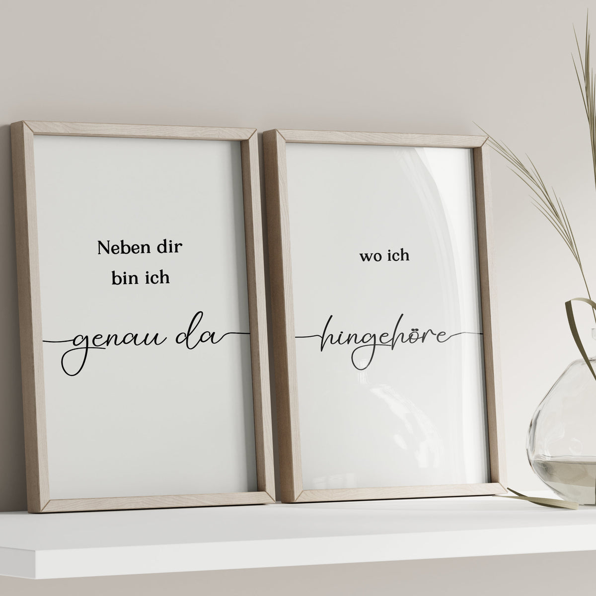 Pärchen Poster 2er Set Neben dir Hochzeit Beziehung Verlobung Heirat Hochzeitspaar