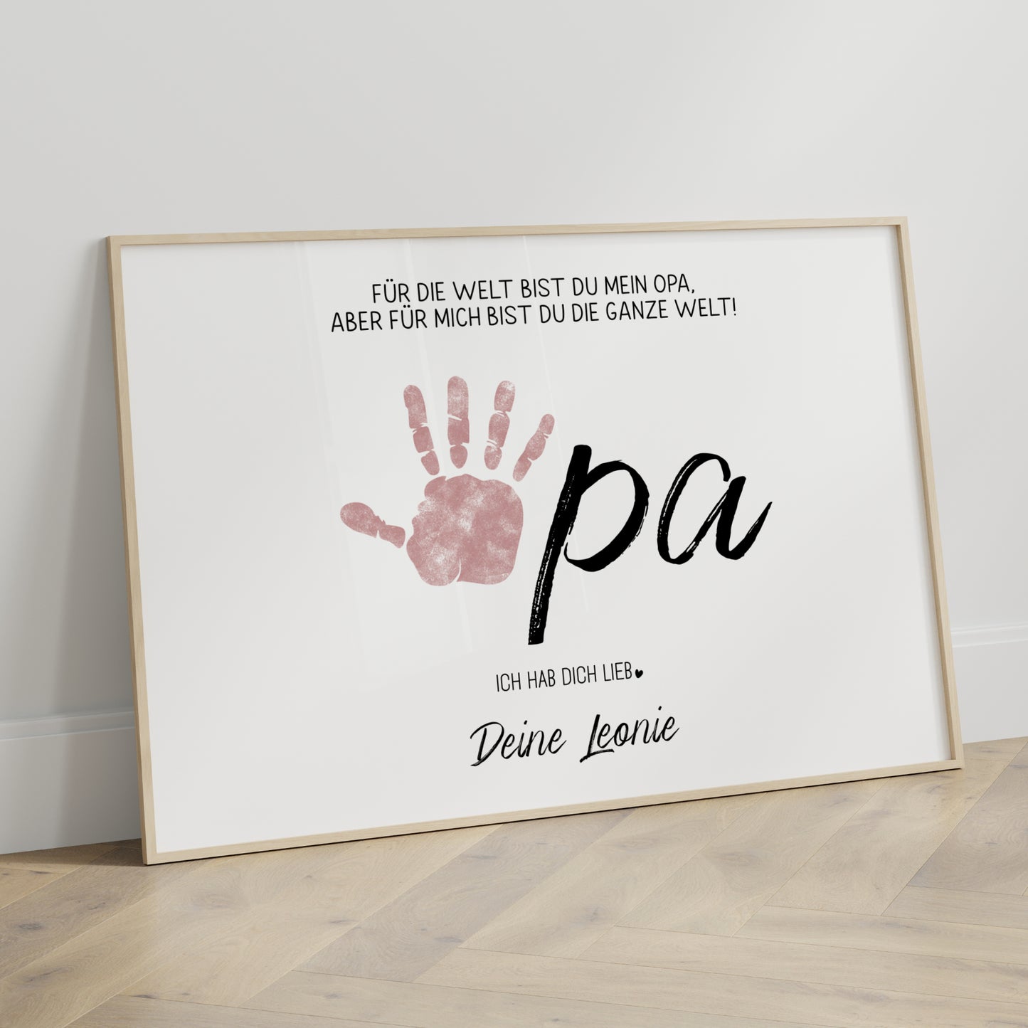 Handabdruck Kinder Baby Geschenk für Opa Vorlage personalisiert mit Namen Vatertag