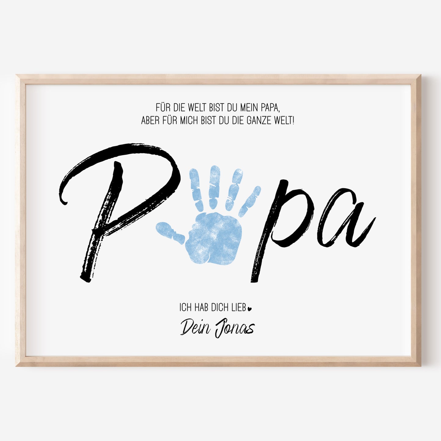 Handabdruck Kinder Baby Geschenk für Papa Vorlage personalisiert mit Namen Vatertag