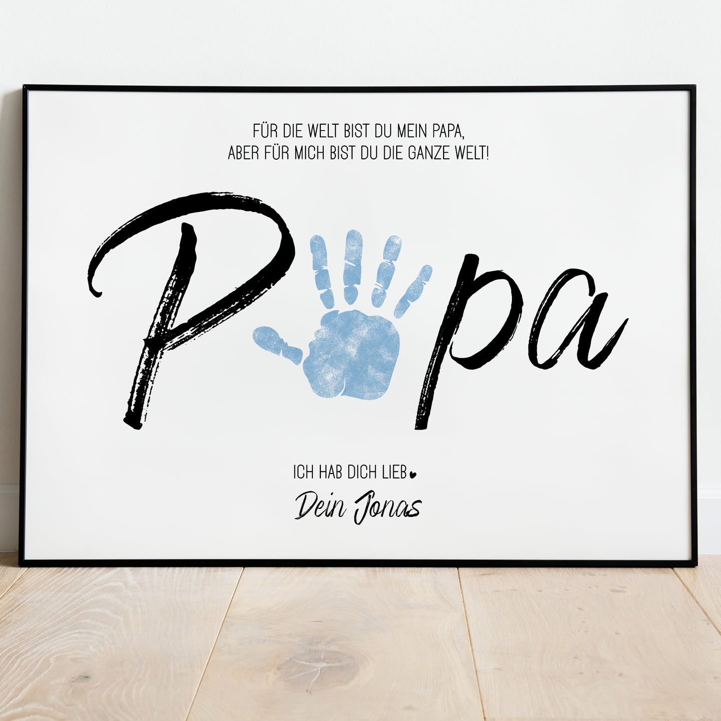 Handabdruck Kinder Baby Geschenk für Papa Vorlage personalisiert mit Namen Vatertag