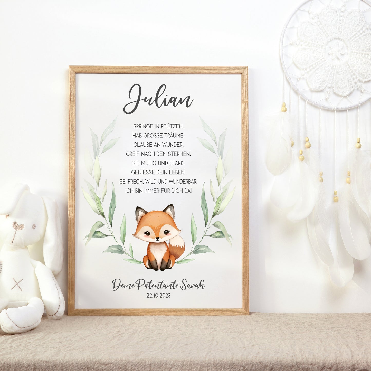 Patenbrief für Patenkind Taufe personalisiert Fuchs