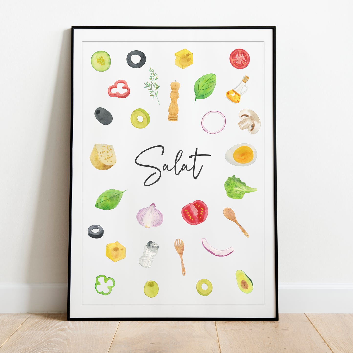 Salat Poster Bunt Küchenbild Familie Home Zuhause Wanddeko