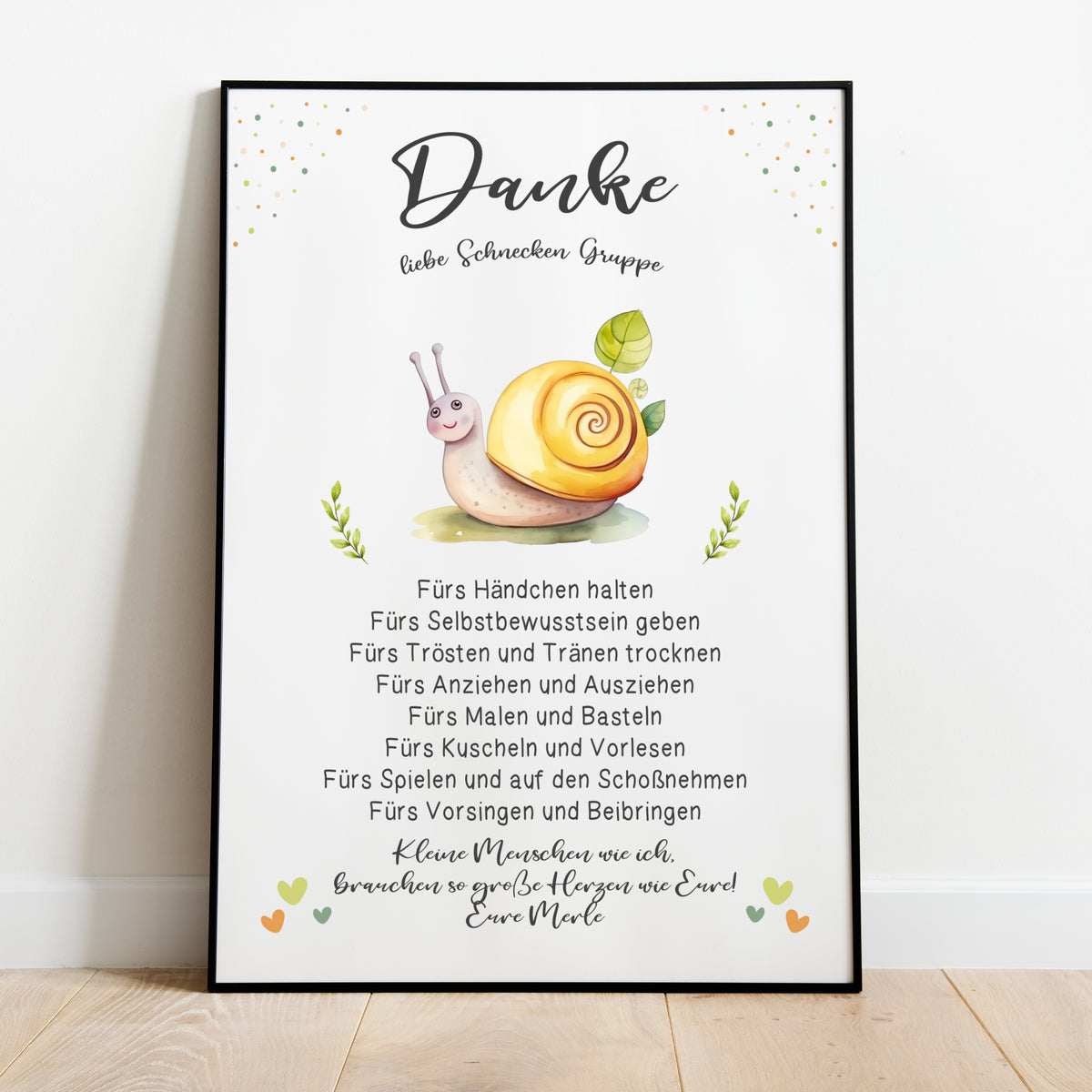 Abschiedsgeschenk Danke Kita Erzieherin Kindergarten Schnecke