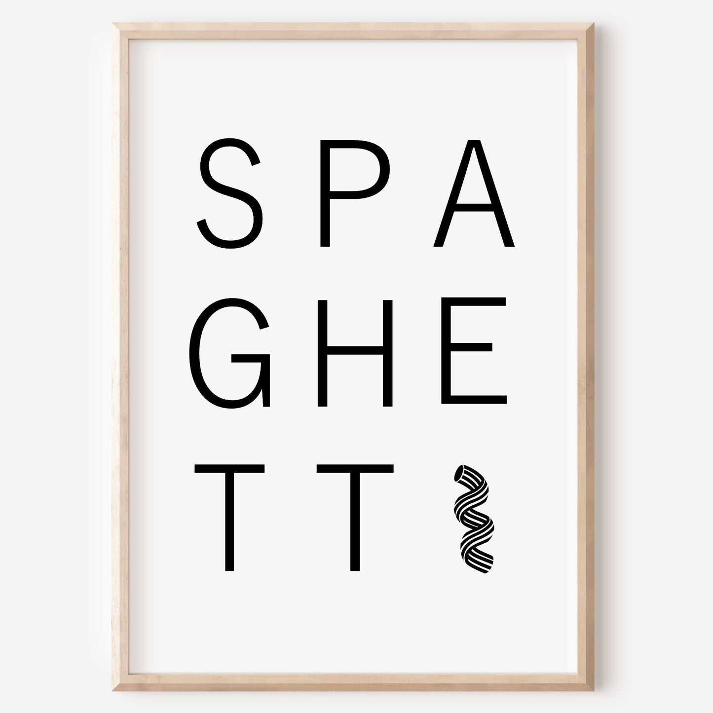 Spaghetti Poster Küchenbild Familie Home Zuhause Wanddeko schwarz weiß