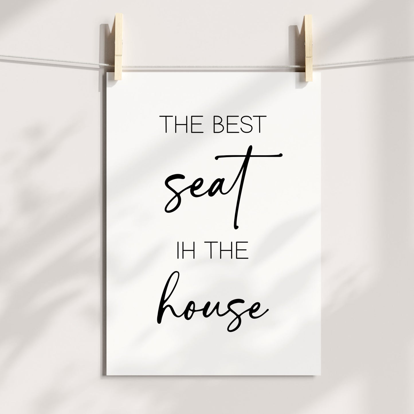 Best Seat Poster Badezimmer Toilette Gäste WC lustig Minimalistisch schwarz weiß Humor