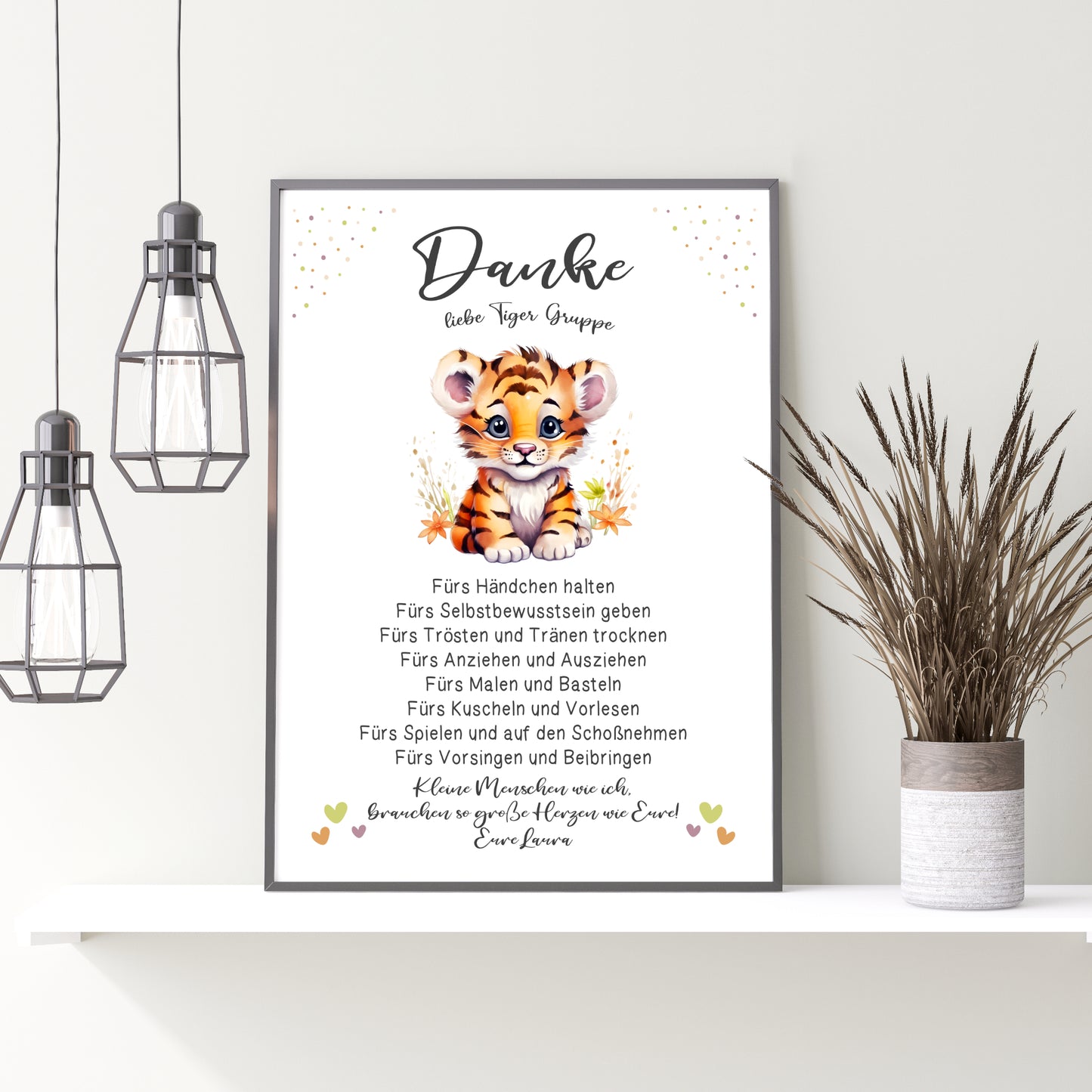 Abschiedsgeschenk Danke Kita Erzieherin Kindergarten Tiger