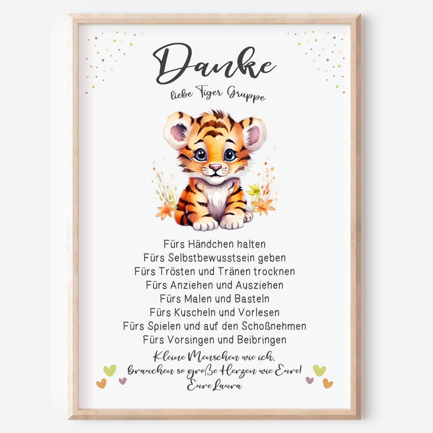 Abschiedsgeschenk Danke Kita Erzieherin Kindergarten Tiger