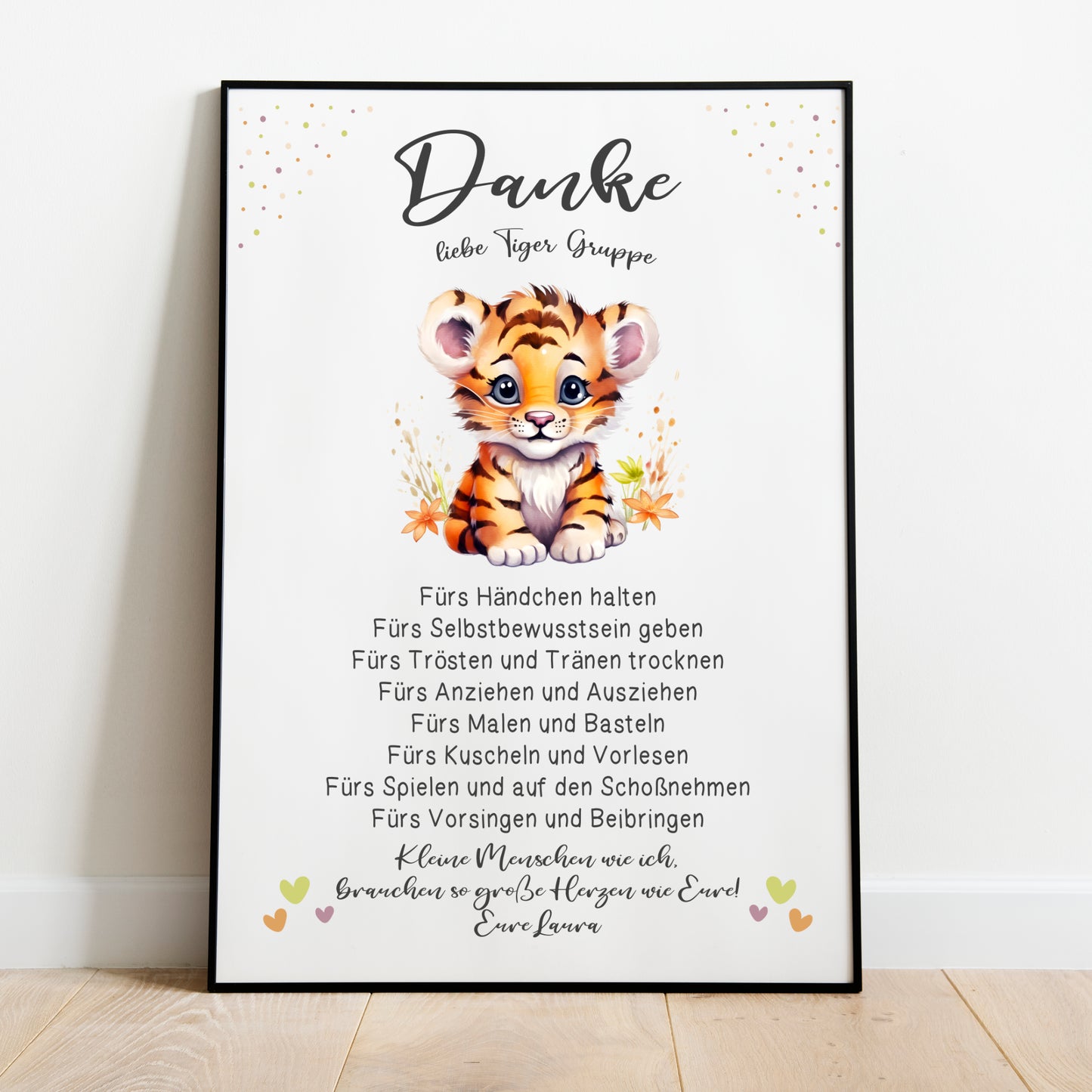 Abschiedsgeschenk Danke Kita Erzieherin Kindergarten Tiger