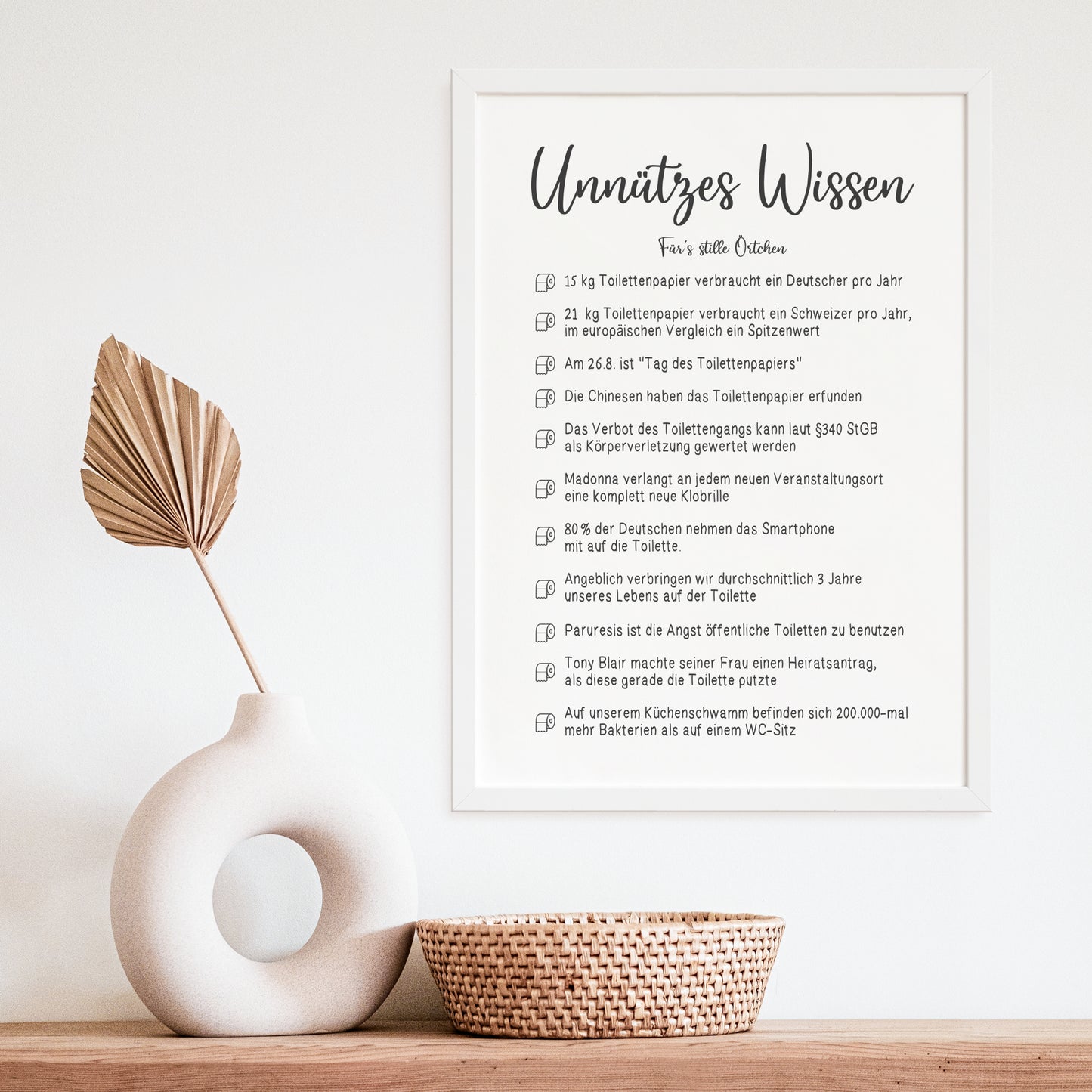 Unnützes Wissen Poster Badezimmer Toilette Gäste WC