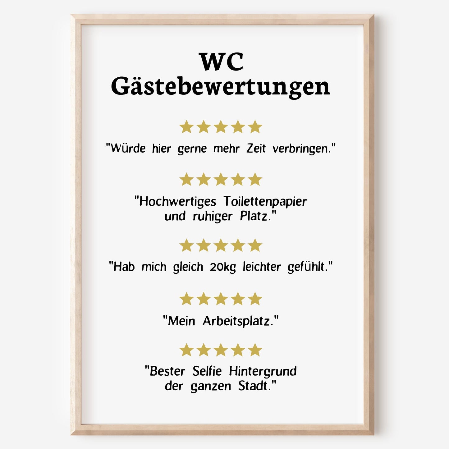 WC Gästebewertungen Poster Badezimmer Toilette Gäste WC