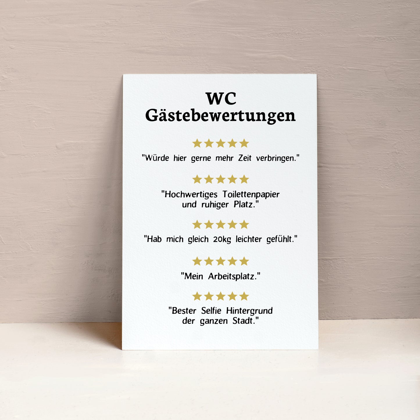 WC Gästebewertungen Poster Badezimmer Toilette Gäste WC