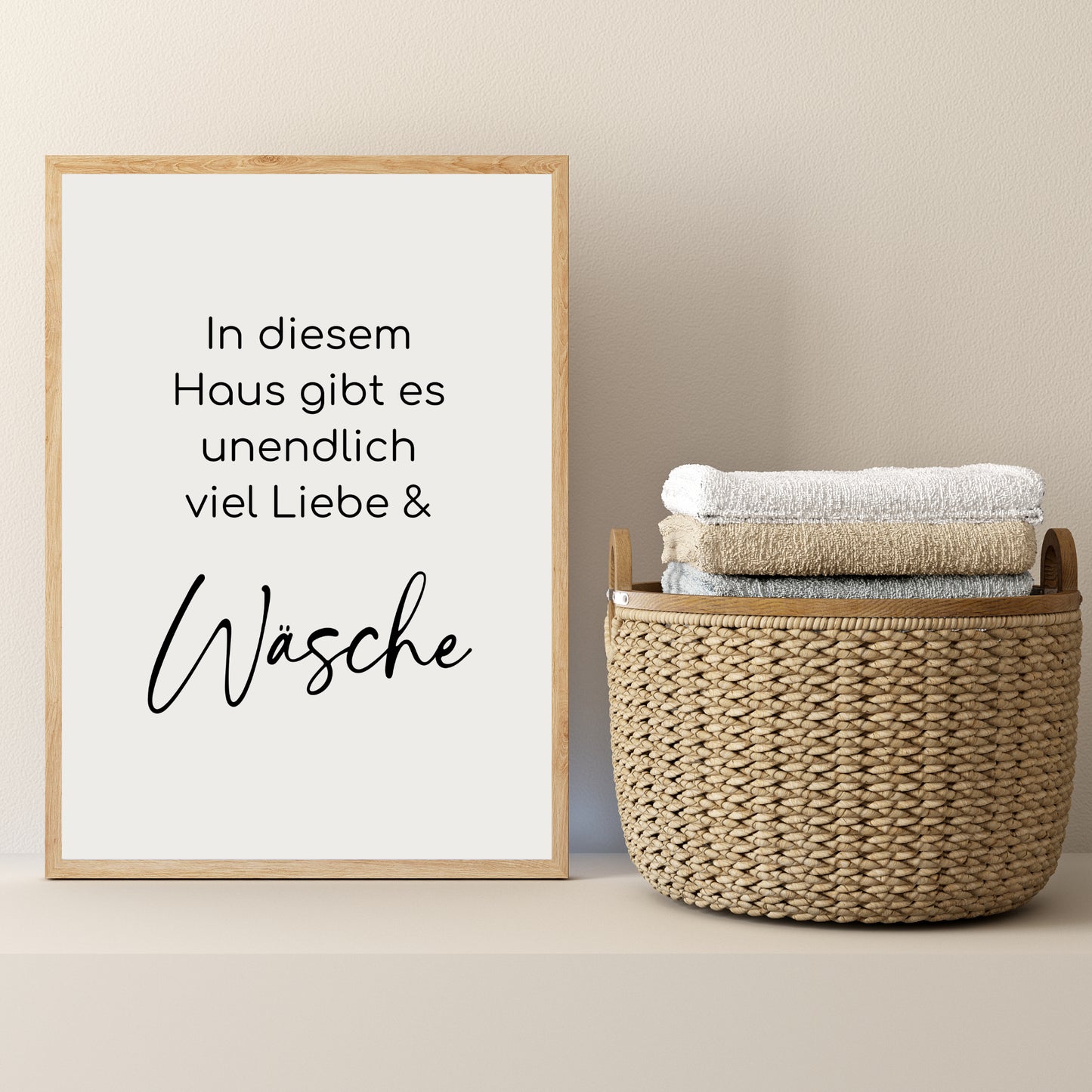 Wäsche Poster Waschküche Wäschezimmer HWR Raum Toilette Badezimmer Minimalistisch witzig Humor