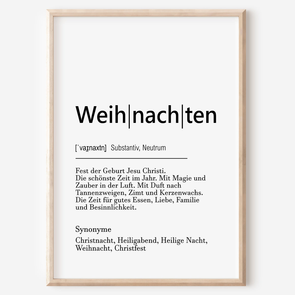 Poster Weihnachten Definition Familie Zuhause Weihnachtsdeko Weihnachtsbild