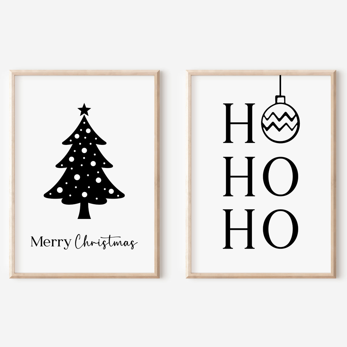 Weihnachten Poster 2er Set Weihnachtsbaum Ho Ho Ho Weihnachtsdeko Tannenbaum Weihnachtsposter