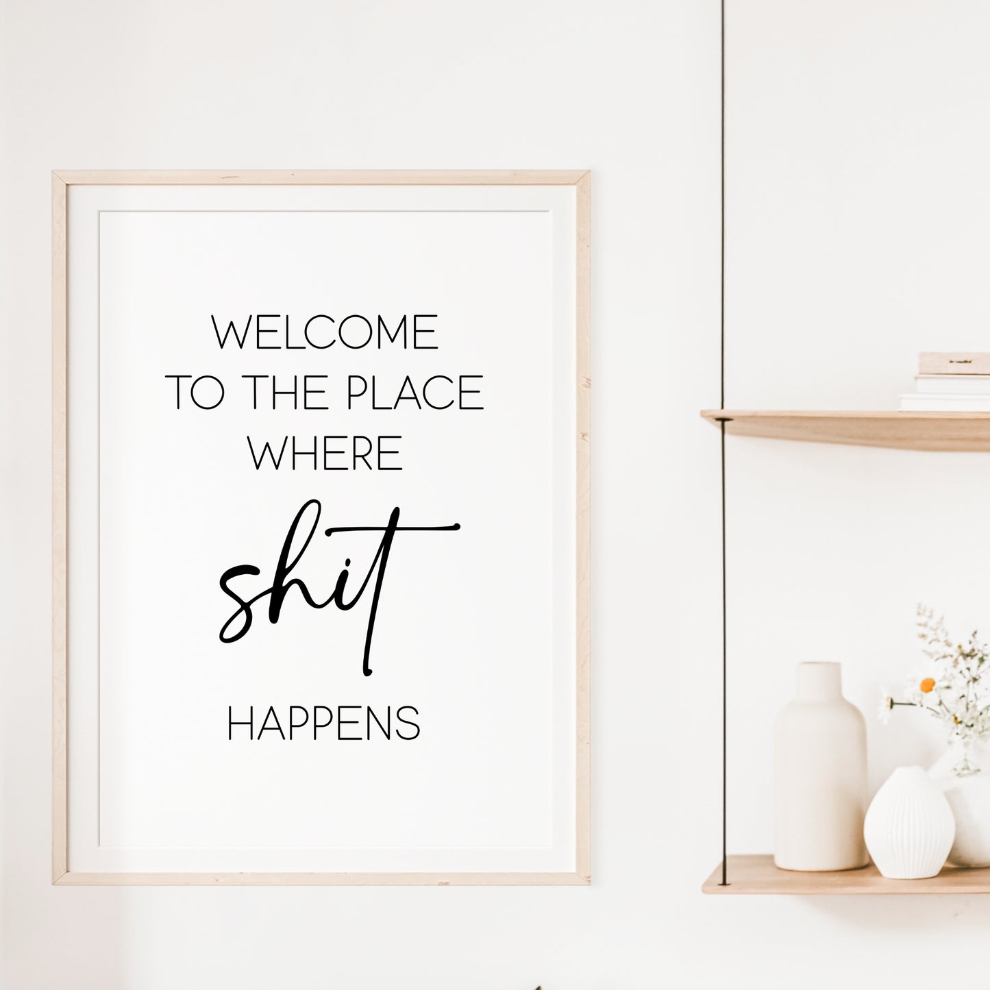 Welcome Poster Badezimmer Toilette Gäste WC lustig Minimalistisch schwarz weiß Humor