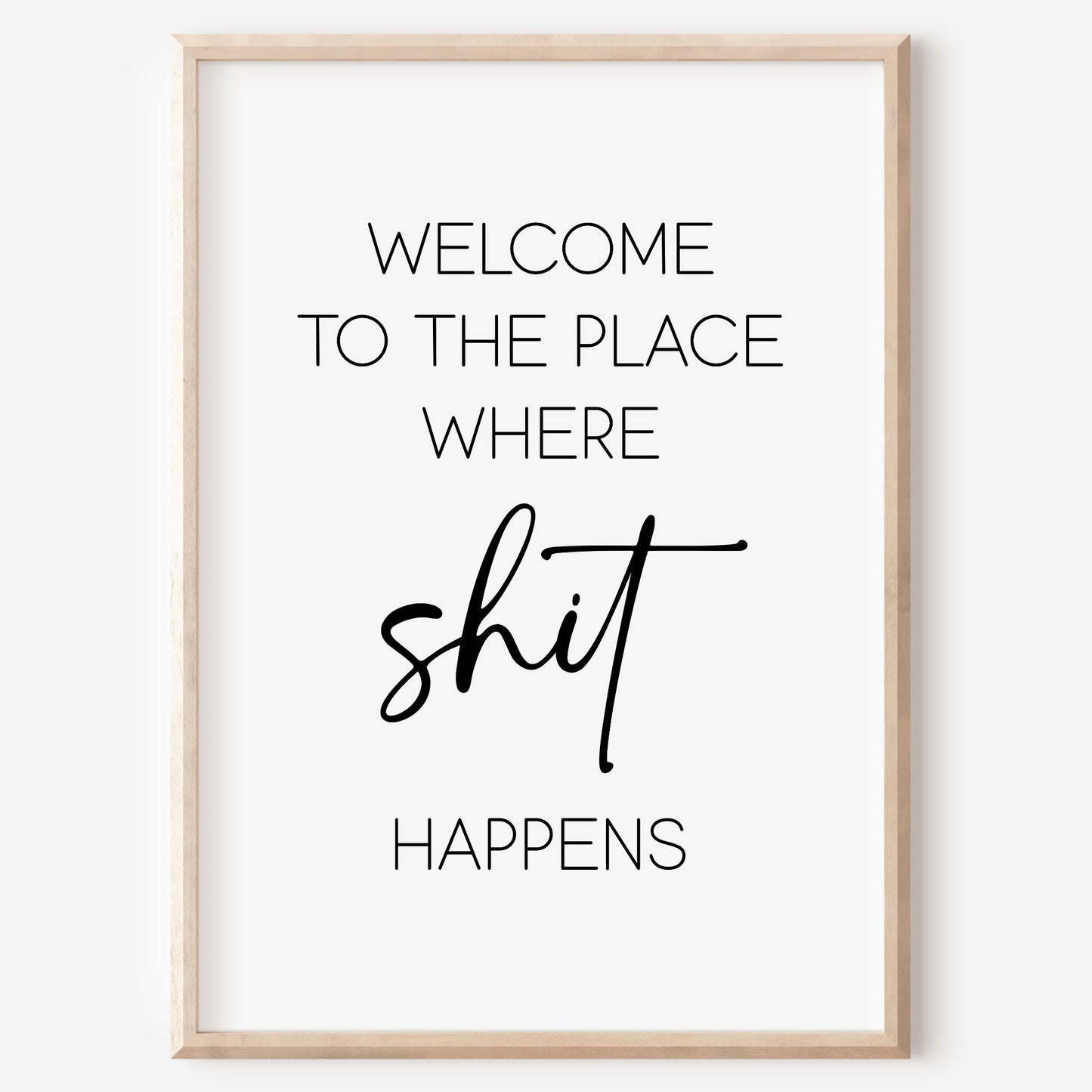 Welcome Poster Badezimmer Toilette Gäste WC lustig Minimalistisch schwarz weiß Humor
