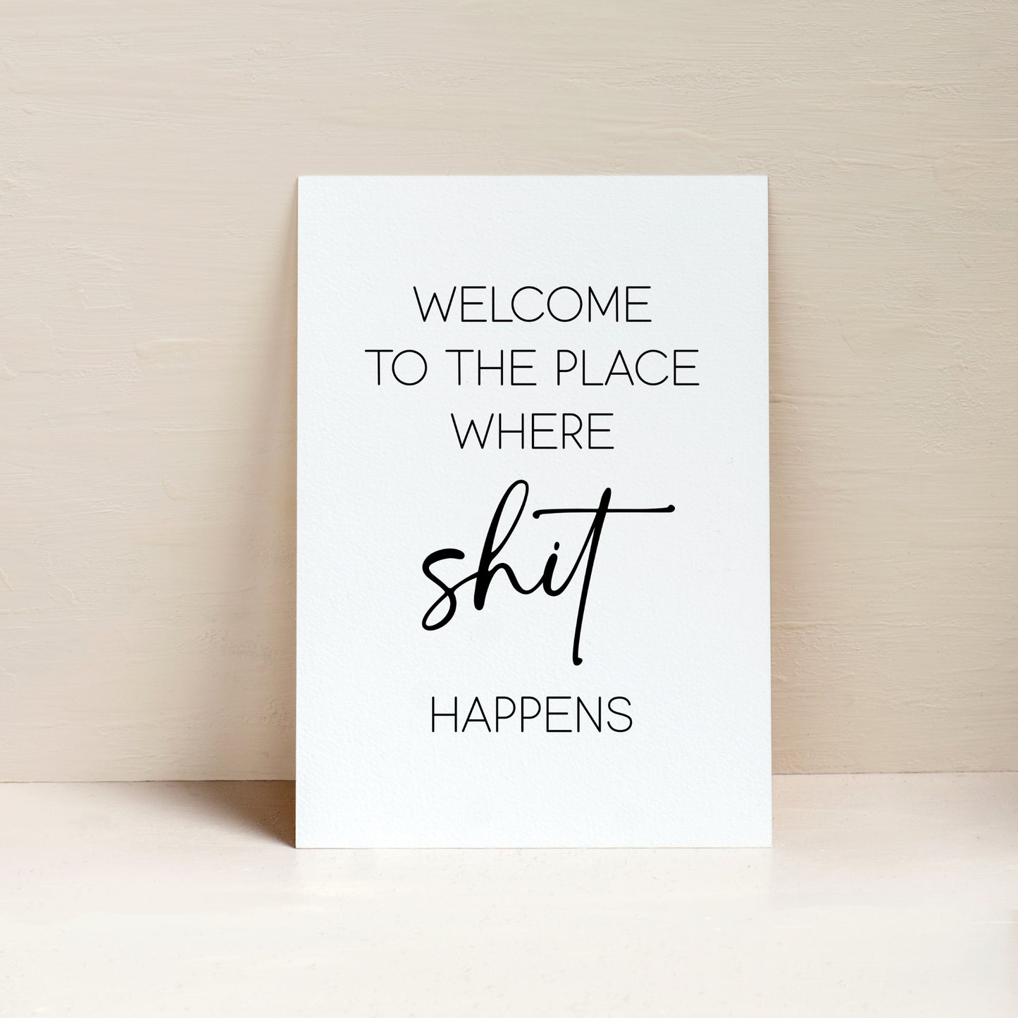 Welcome Poster Badezimmer Toilette Gäste WC lustig Minimalistisch schwarz weiß Humor