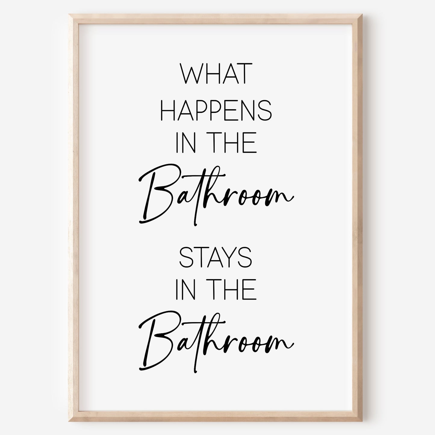 What happens in the Bathroom Poster Badezimmer Toilette Gäste WC lustig Minimalistisch Humor