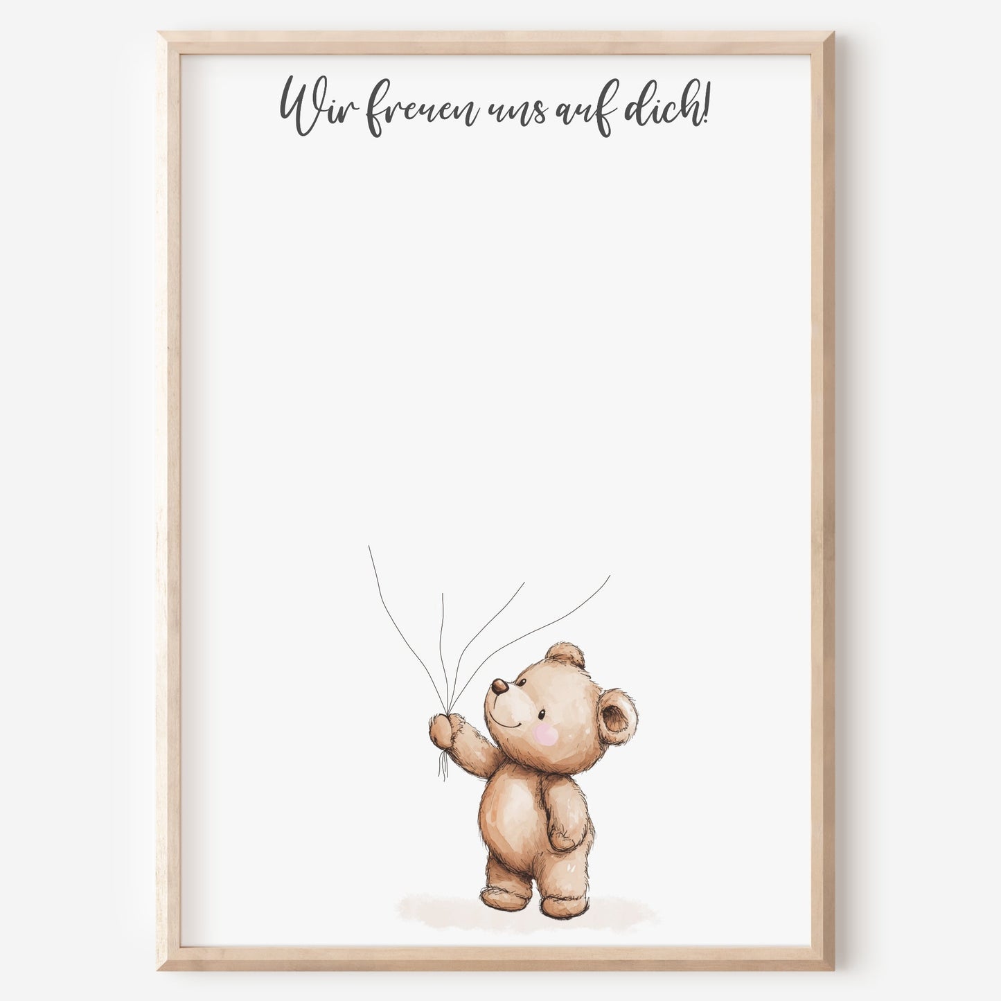 Gästebild Poster Babyparty Fingerabdruck Bär Gästebuch Geburt Baby Shower