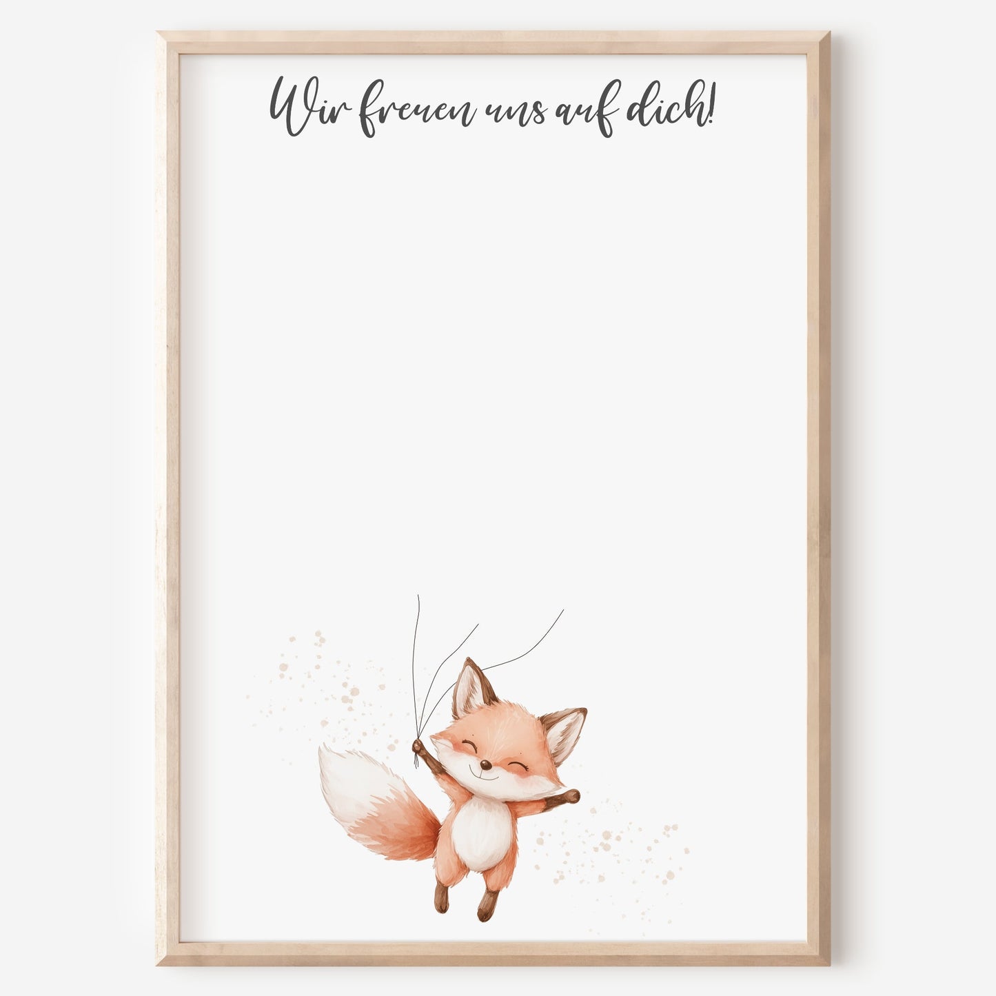 Gästebild Poster Babyparty Fingerabdruck Fuchs Gästebuch Geburt Baby Shower