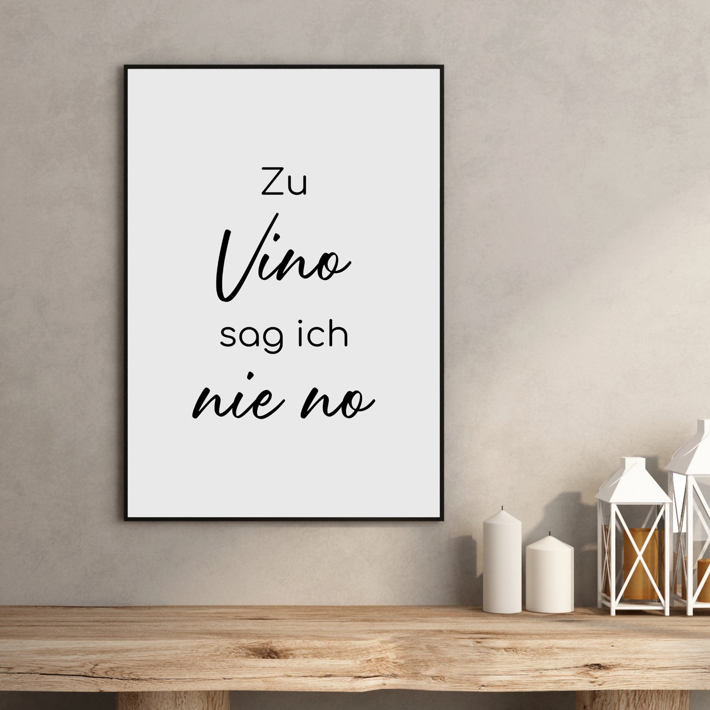 Vino Poster Küchenbild Familie Home Zuhause Wanddeko schwarz weiß