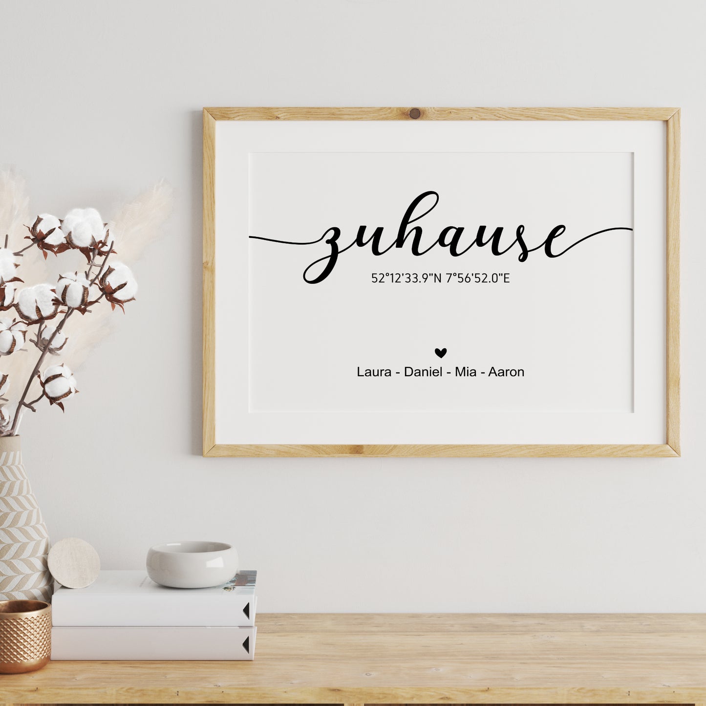 Poster Zuhause GPS Koordinaten Familie personalisiert
