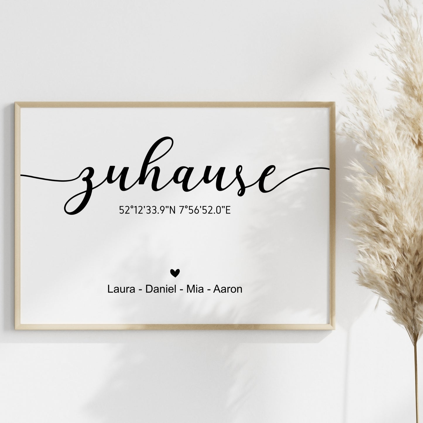 Poster Zuhause GPS Koordinaten Familie personalisiert