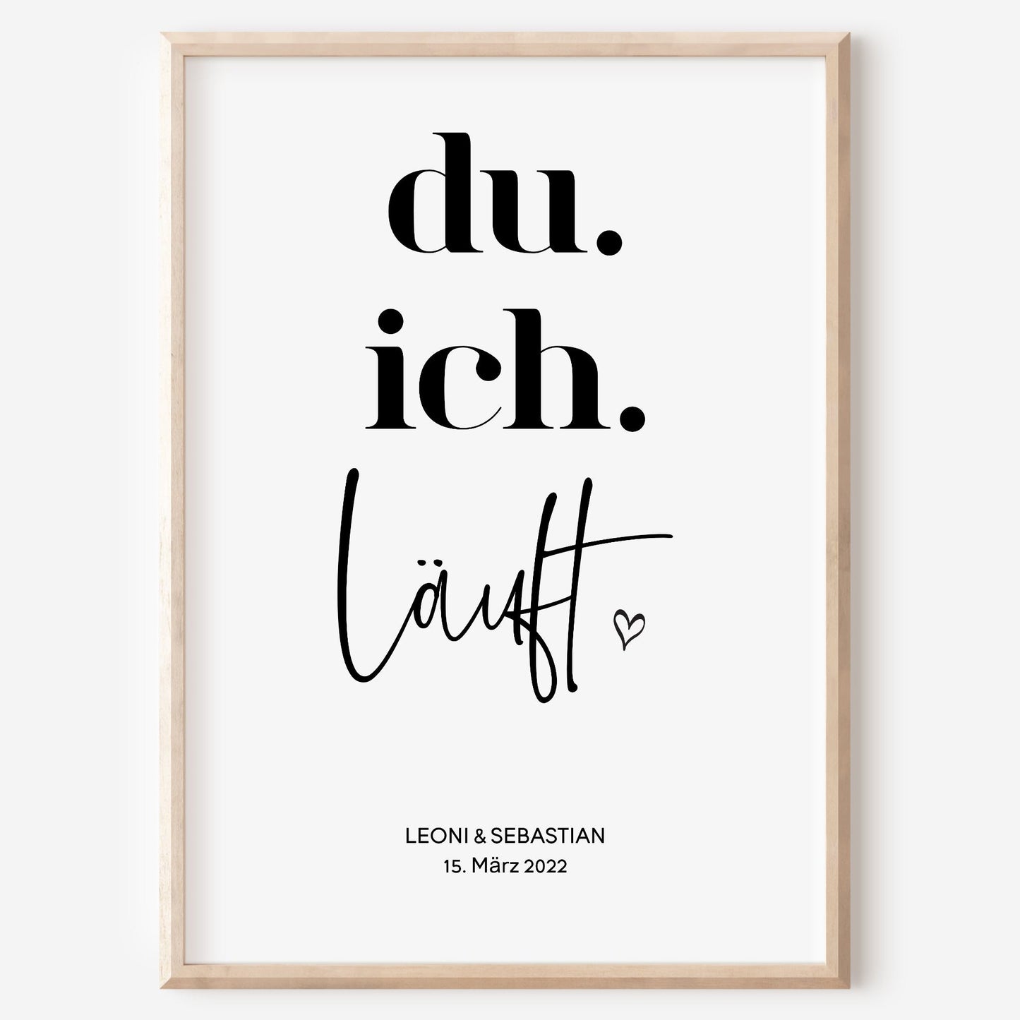 Pärchen Poster du ich läuft Personalisiert Hochzeit Beziehung Verlobung Heirat Hochzeitspaar