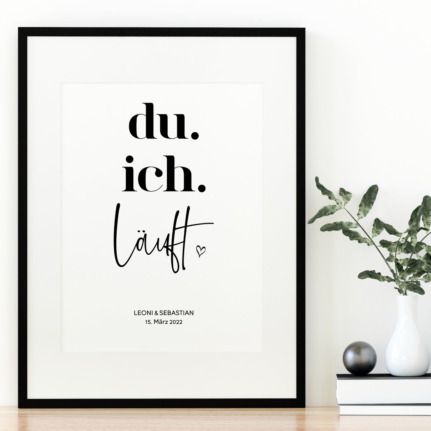 Pärchen Poster du ich läuft Personalisiert Hochzeit Beziehung Verlobung Heirat Hochzeitspaar