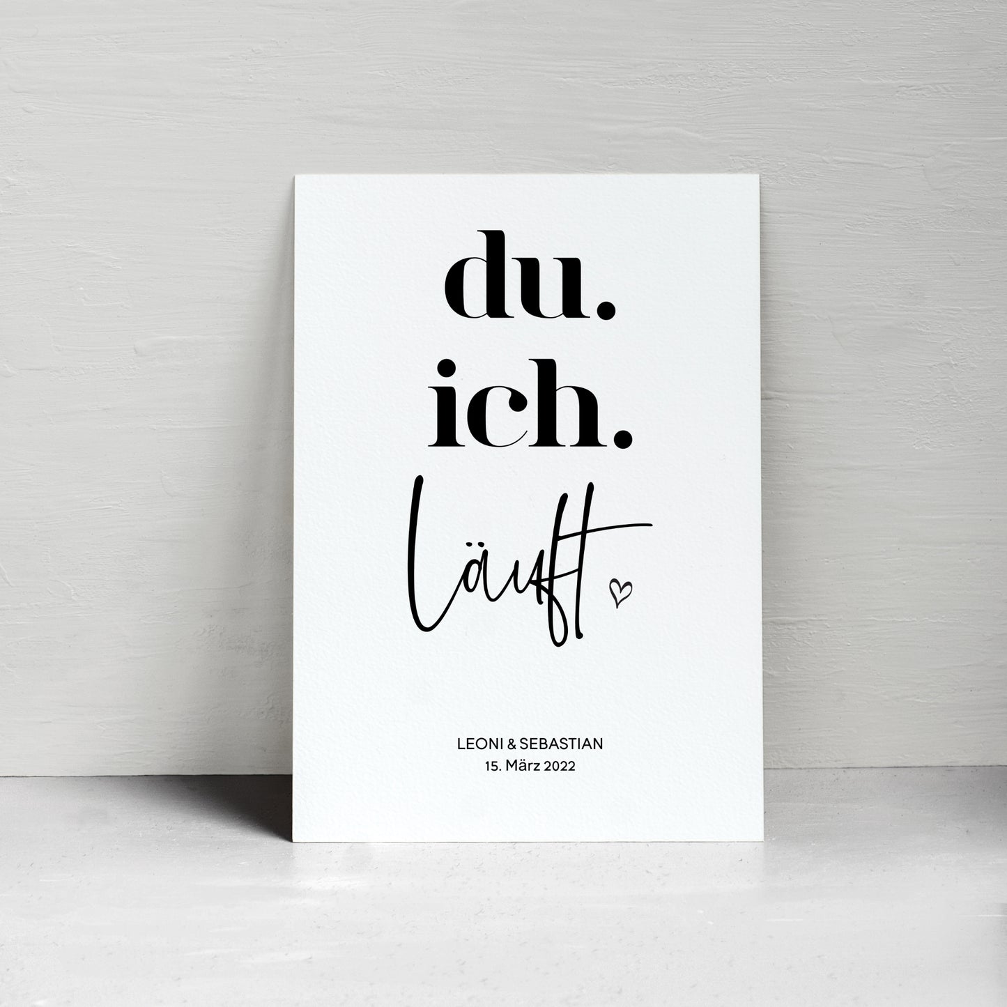 Pärchen Poster du ich läuft Personalisiert Hochzeit Beziehung Verlobung Heirat Hochzeitspaar