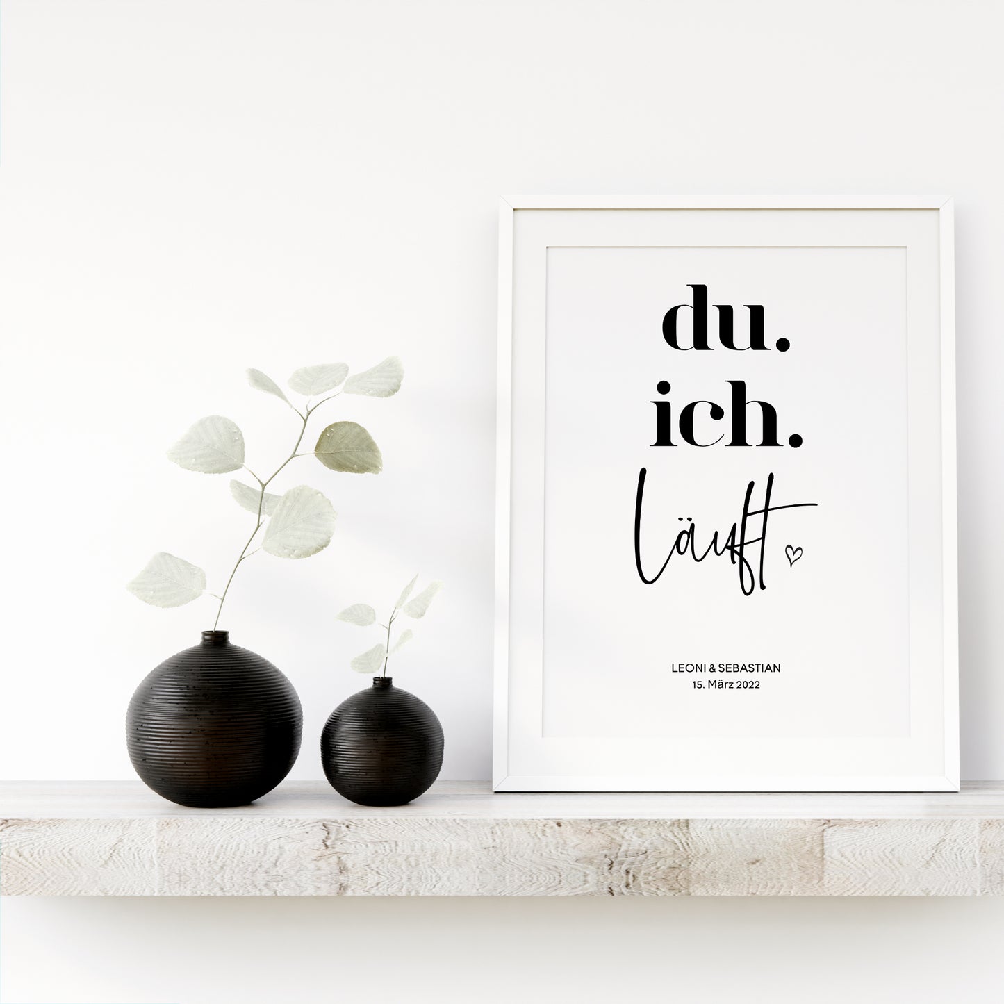 Pärchen Poster du ich läuft Personalisiert Hochzeit Beziehung Verlobung Heirat Hochzeitspaar