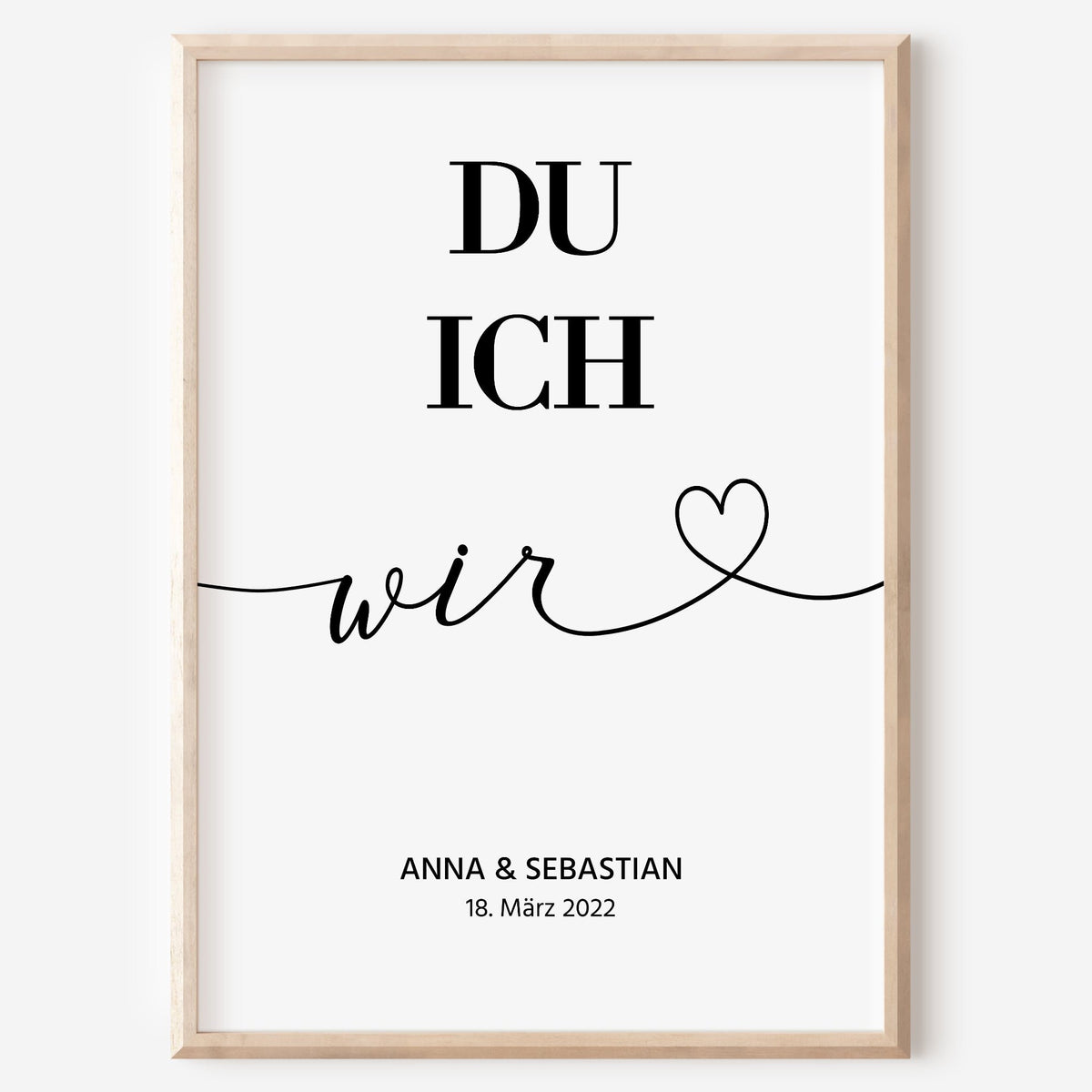 Pärchen Poster Du Ich Wir Personalisiert Hochzeit Beziehung Verlobung Heirat Hochzeitspaar