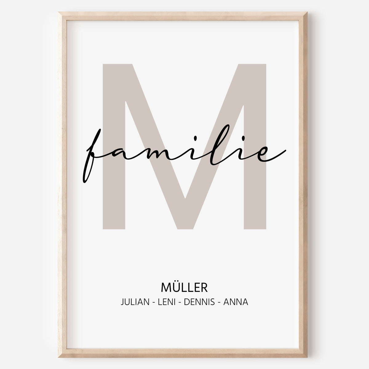 Familie Poster Buchstabe Zuhause Home personalisiert