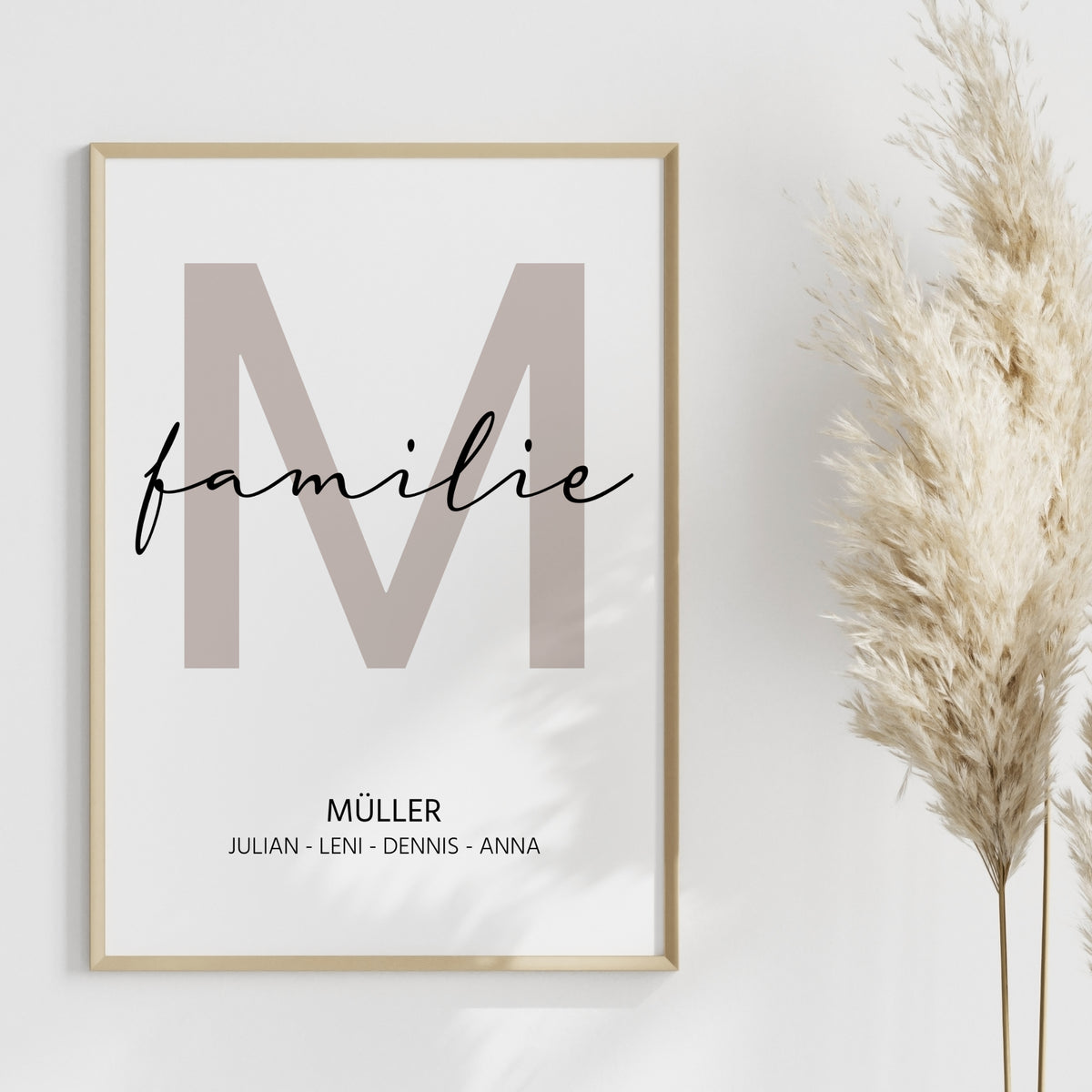 Familie Poster Buchstabe Zuhause Home personalisiert